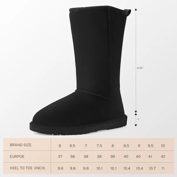 MUSSHOE Women Boots Classic Winter Snow Boots Suede Slip on Booties Fur Lined Warm Boots Comfortable High Calf Winter Boots for Women