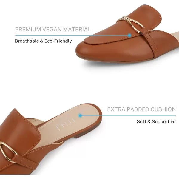 MUSSHOE Women Mules Comfortable Pointed Toe Mules for Women Flats with Buckle