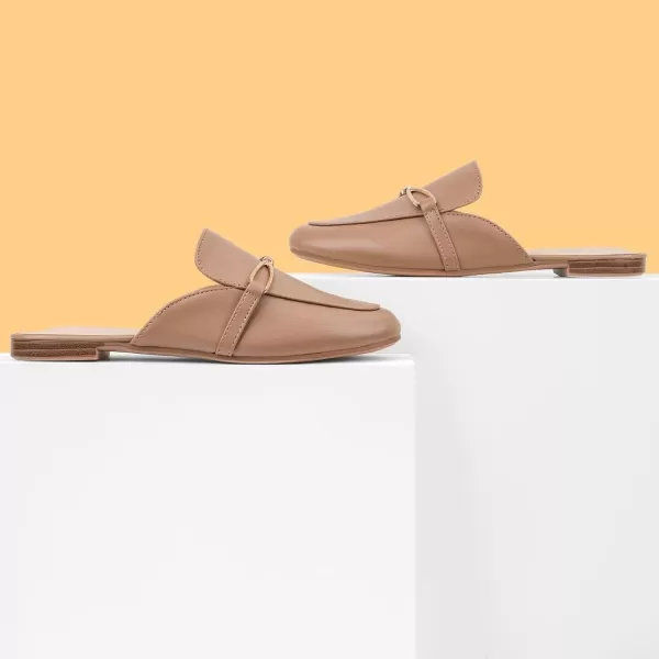 MUSSHOE Women Mules Comfortable Pointed Toe Mules for Women Flats with Buckle