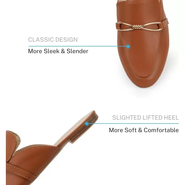 MUSSHOE Women Mules Comfortable Pointed Toe Mules for Women Flats with Buckle