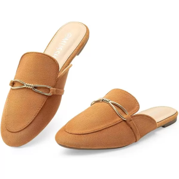 MUSSHOE Women Mules Comfortable Pointed Toe Mules for Women Flats with Buckle