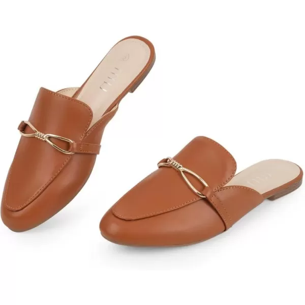 MUSSHOE Women Mules Comfortable Pointed Toe Mules for Women Flats with Buckle