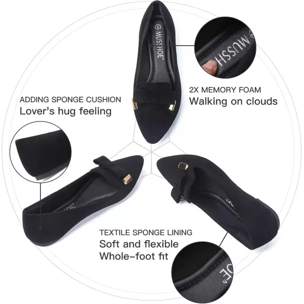 MUSSHOE Flat Shoes Women Comfortable Pointed Toe Women's Flats