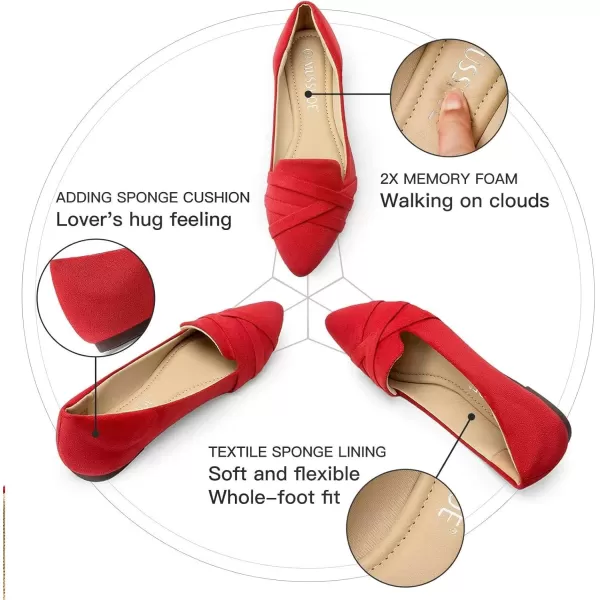 MUSSHOE Flat Shoes Women Pointed Toe Slip on Comfortable Women's Flats Womens Flats Business Casual Shoes for Women Shoes Dressy Casual