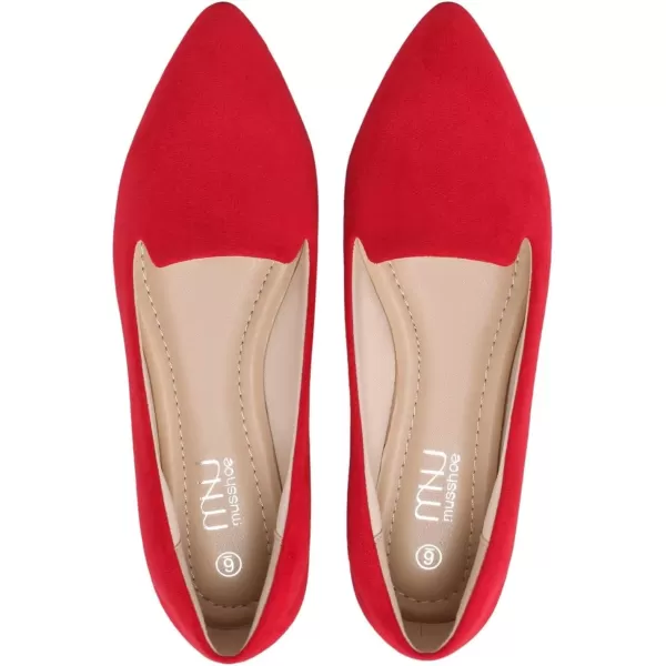 MUSSHOE Flats for Women Dressy Comfortable Ballerina Flats Pointed Toe Slip-on Casual Business Shoes Work Shoes for Women