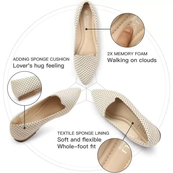 MUSSHOE Flats for Women Dressy Comfortable Ballerina Flats Pointed Toe Slip-on Casual Business Shoes Work Shoes for Women