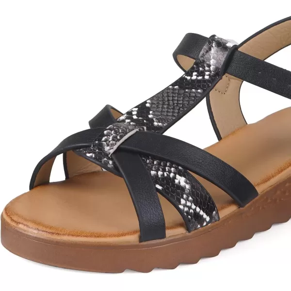 MUSSHOE Platform Sandals for Women Open Toe Espadrille Platform Sandals