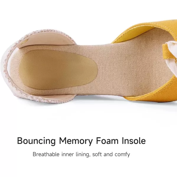 MUSSHOE Wedge Sandals for Women Closed Toe Lace Up Espadrille Wedge for Women