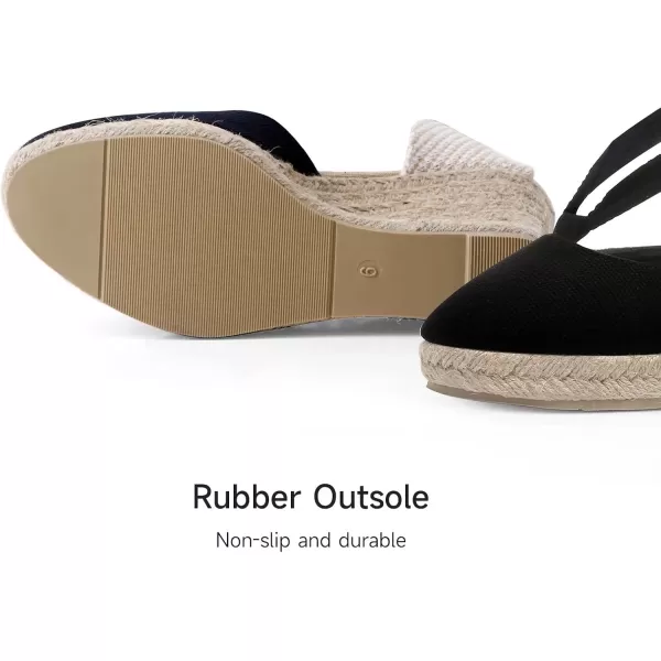MUSSHOE Wedge Sandals for Women Closed Toe Lace Up Espadrille Wedge for Women