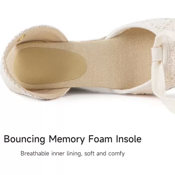 MUSSHOE Wedge Sandals for Women Closed Toe Lace Up Espadrille Wedge for Women