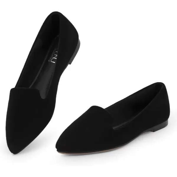 MUSSHOE Flats for Women Dressy Comfortable Ballerina Flats Pointed Toe Slip-on Casual Business Shoes Work Shoes for Women