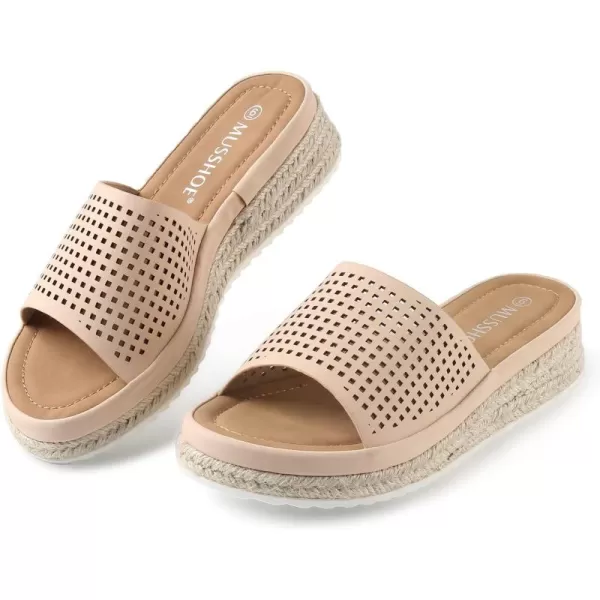 MUSSHOE Platform Sandals for Women Open Toe Espadrille Platform Sandals