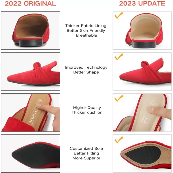 MUSSHOE Mules for Women Flats Comfortable Pointed Toe Slip on Women Mules Flats…