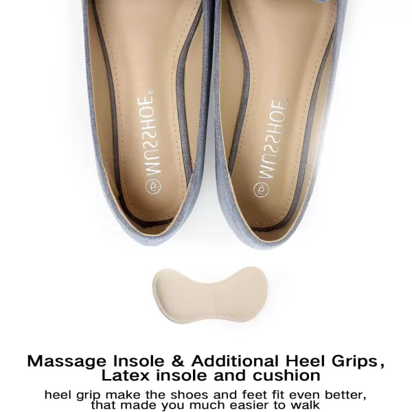 MUSSHOE Flats Shoes Women Comfortable Round Toe Memory Foam Women's Flats