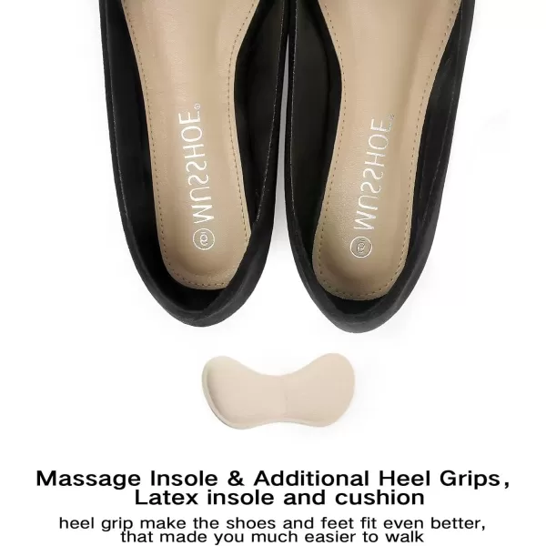 MUSSHOE Flats Shoes Women Comfortable Round Toe Memory Foam Women's Flats