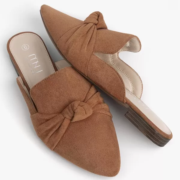MUSSHOE Mules for Women Flats Comfortable Pointed Toe Slip on Women Mules Flats…