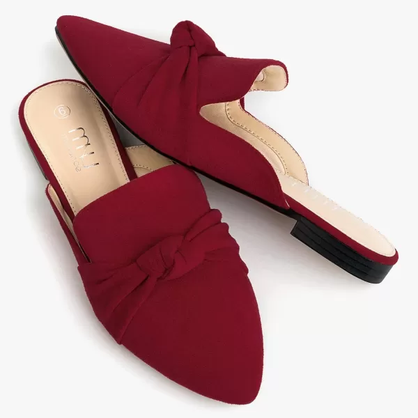 MUSSHOE Mules for Women Flats Comfortable Pointed Toe Slip on Women Mules Flats…