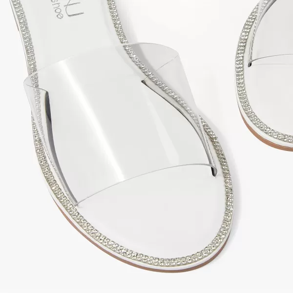 MUSSHOE Women's Clear Flat Sandals Transparent Summer Slide Sandals for Women Dressy