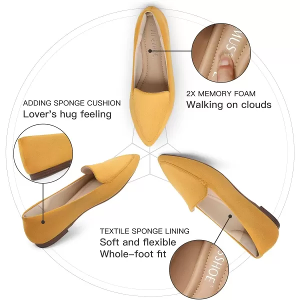 MUSSHOE Women's Flats,Ballet Flats Shoes for Women Dressy Work Comfortable Pointed Toe Slip On Casual Business Shoes Work Flats Shoes for Women