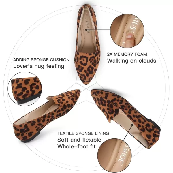 MUSSHOE Women's Flats,Ballet Flats Shoes for Women Dressy Work Comfortable Pointed Toe Slip On Casual Business Shoes Work Flats Shoes for Women
