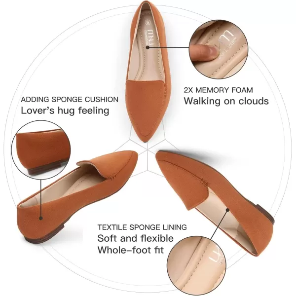 MUSSHOE Women's Flats,Ballet Flats Shoes for Women Dressy Work Comfortable Pointed Toe Slip On Casual Business Shoes Work Flats Shoes for Women