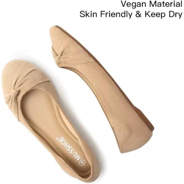 MUSSHOE Flat Shoes Women Round Toe Comfortable Slip On Women Flats with Bow