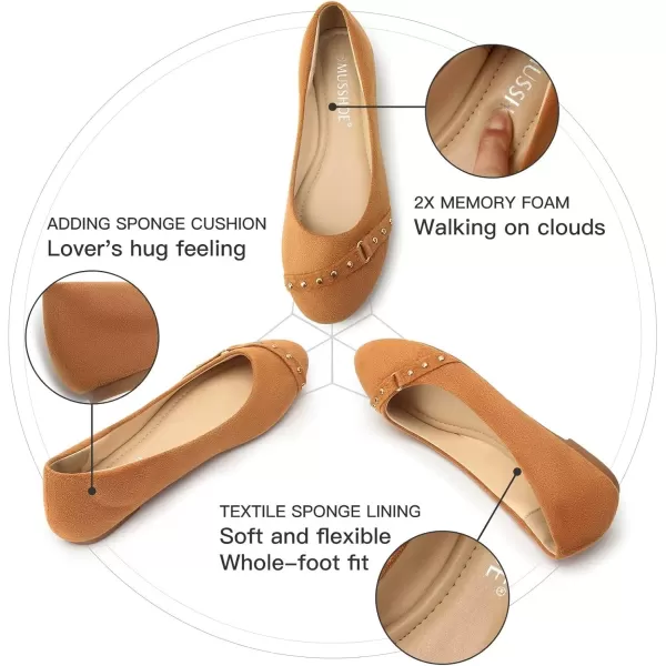 MUSSHOE Flat Shoes Women Round Toe Comfortable Slip On Women Flats with Bow