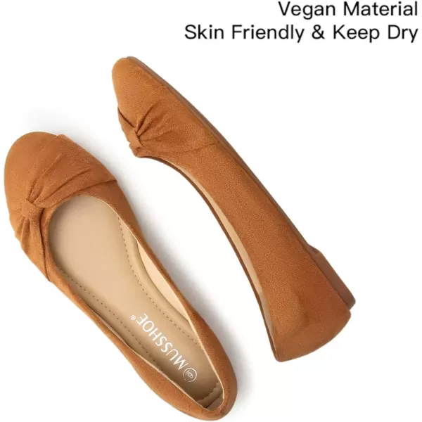 MUSSHOE Flat Shoes Women Round Toe Comfortable Slip On Women Flats with Bow