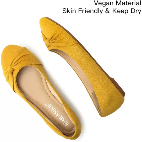 MUSSHOE Flat Shoes Women Round Toe Comfortable Slip On Women Flats with Bow