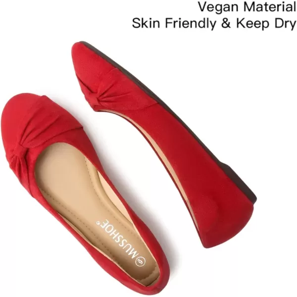 MUSSHOE Flat Shoes Women Round Toe Comfortable Slip On Women Flats with Bow