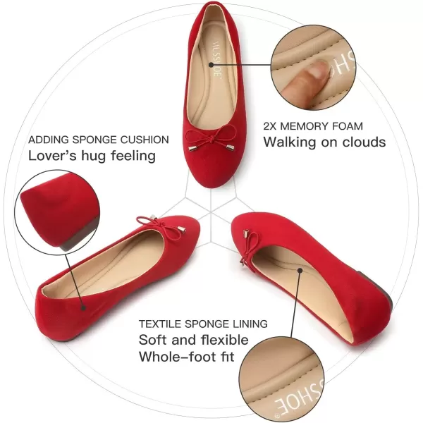 MUSSHOE Flat Shoes Women Round Toe Comfortable Slip On Women Flats with Bow