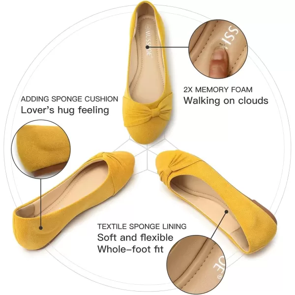 MUSSHOE Flat Shoes Women Round Toe Comfortable Slip On Women Flats with Bow