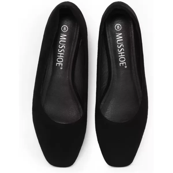 MUSSHOE Flats Shoes Women Comfortable Memory Foam Square Toe Casual Flats for Women Dressy