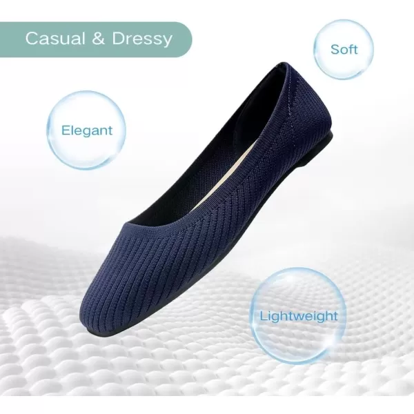 MUSSHOE Flats Shoes Women Comfortable Square Toe Breathable Women's Flats