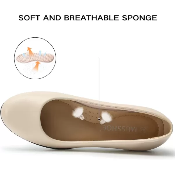 MUSSHOE Flats Shoes for Women Dressy Comfortable Slip-on Flats for Women Round Toe