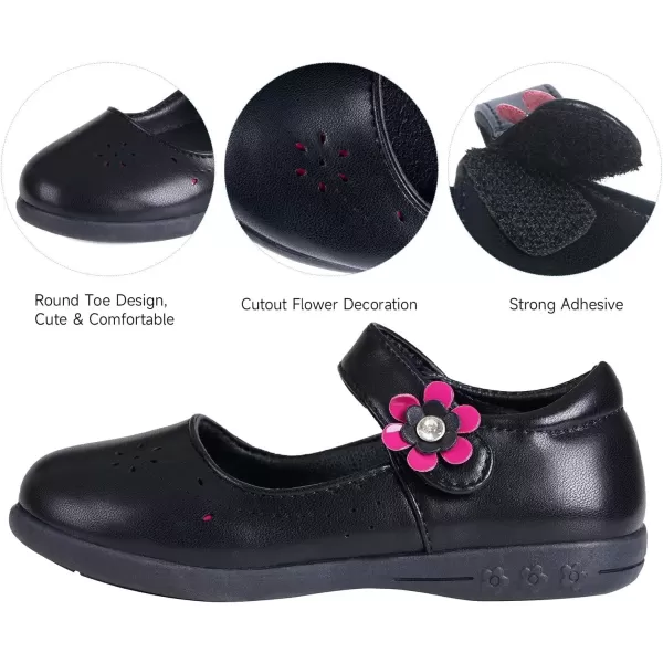 MUSSHOE Girls Shoes Mary Jane Shoes for Toddler Flower Comfortable Strap Dress Flats School Wedding Party