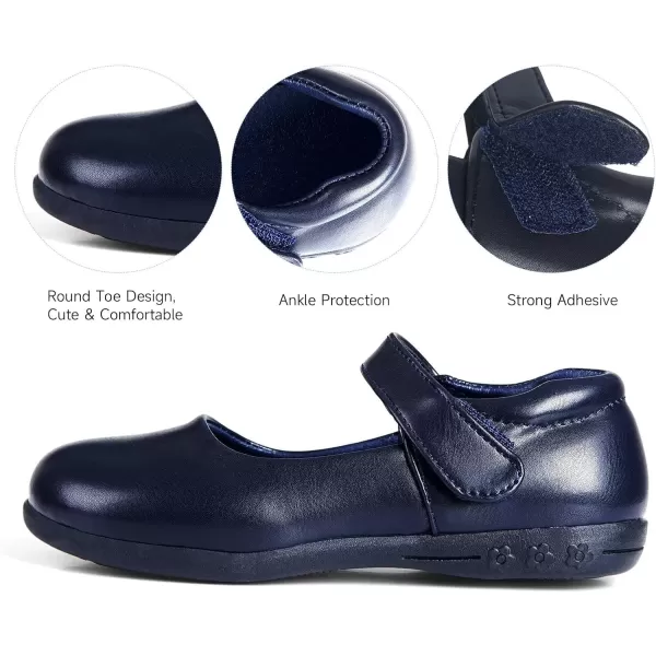 MUSSHOE Girls Shoes Mary Jane Shoes for Toddler Flower Comfortable Strap Dress Flats School Wedding Party