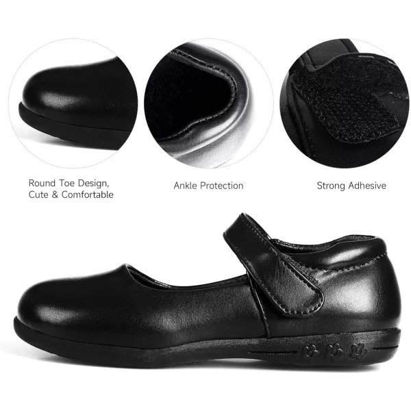 MUSSHOE Girls Shoes Mary Jane Shoes for Toddler Flower Comfortable Strap Dress Flats School Wedding Party