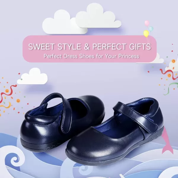 MUSSHOE Girls Shoes Mary Jane Shoes for Toddler Flower Comfortable Strap Dress Flats School Wedding Party