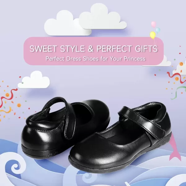 MUSSHOE Girls Shoes Mary Jane Shoes for Toddler Flower Comfortable Strap Dress Flats School Wedding Party