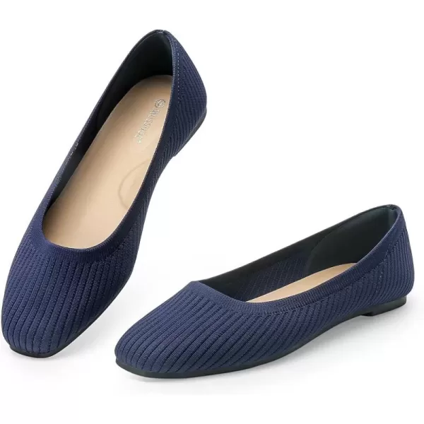 MUSSHOE Flats Shoes Women Comfortable Square Toe Breathable Women's Flats