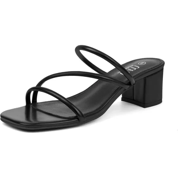 Strappy Chunky Low Heel Sandals for Women Open Toe Block Mules Slip on Sandals Dress Shoes
