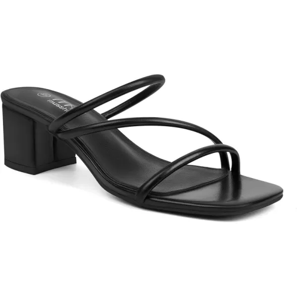 Strappy Chunky Low Heel Sandals for Women Open Toe Block Mules Slip on Sandals Dress Shoes