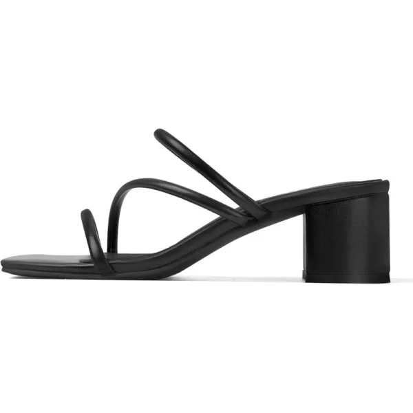 Strappy Chunky Low Heel Sandals for Women Open Toe Block Mules Slip on Sandals Dress Shoes