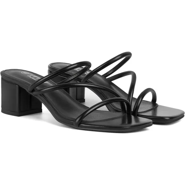 Strappy Chunky Low Heel Sandals for Women Open Toe Block Mules Slip on Sandals Dress Shoes