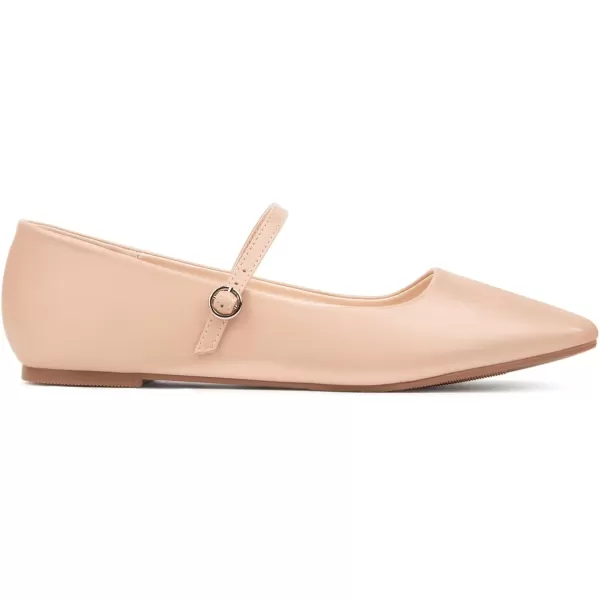 MUSSHOE Womens Ballet Mary Jane Flats Shoes Adjustable Strap Comfortable Square Closed Toe Versatile Chic Footwear with Latex Insole