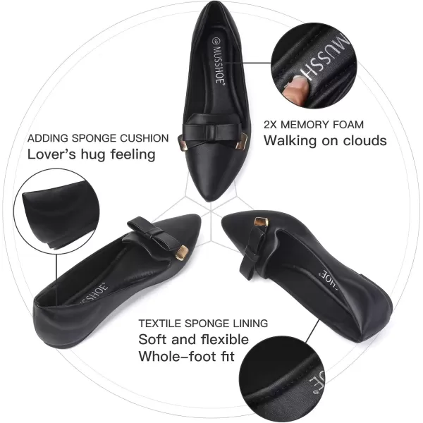 MUSSHOE Flat Shoes Women Comfortable Slip on Women's Flats Dress Shoes for Women