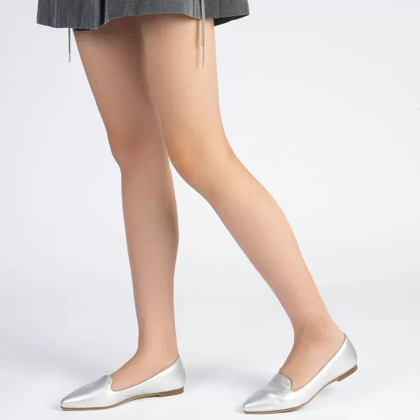 MUSSHOE Flat Shoes Women Comfortable Slip on Women's Flats Silver