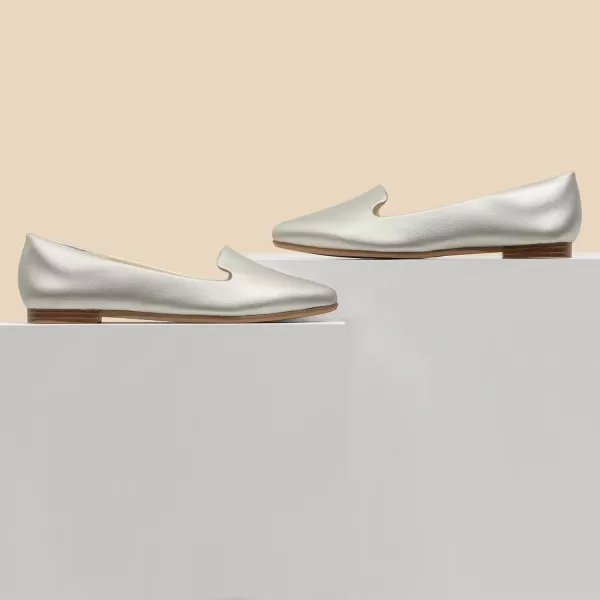 MUSSHOE Flat Shoes Women Comfortable Slip on Women's Flats Silver
