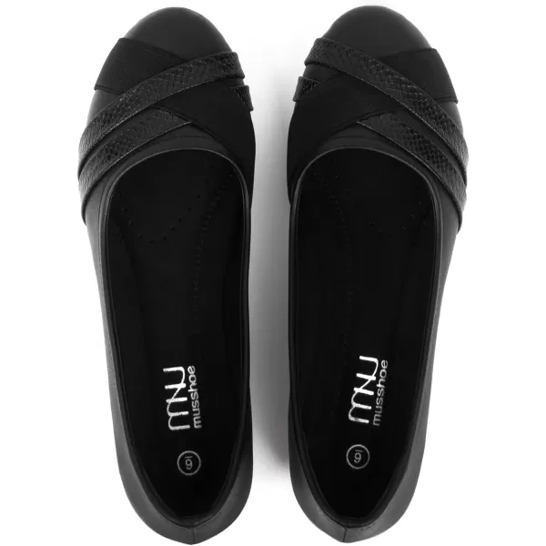 MUSSHOE Wedge heels for Women Round Toe Comfortable Dressy Low Heel Women Pumps